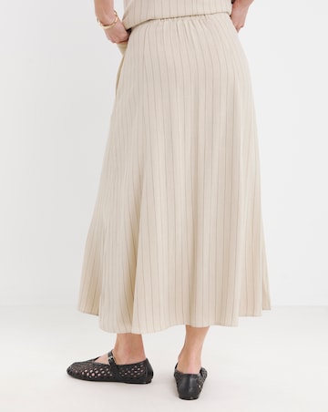 Stripe Linen Mix Midaxi Skirt