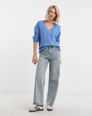 Blue V Neck Jumper