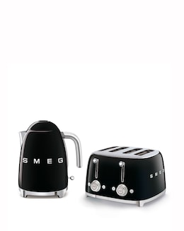Smeg Kettle and 4 Slice Toaster Black