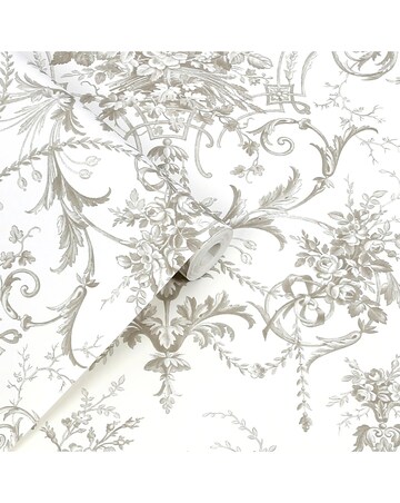Laura Ashley Tuileries Dark Dove Grey Wallpaper