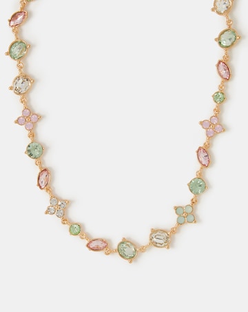 Accessorize Gemstone Flower Chain Necklace