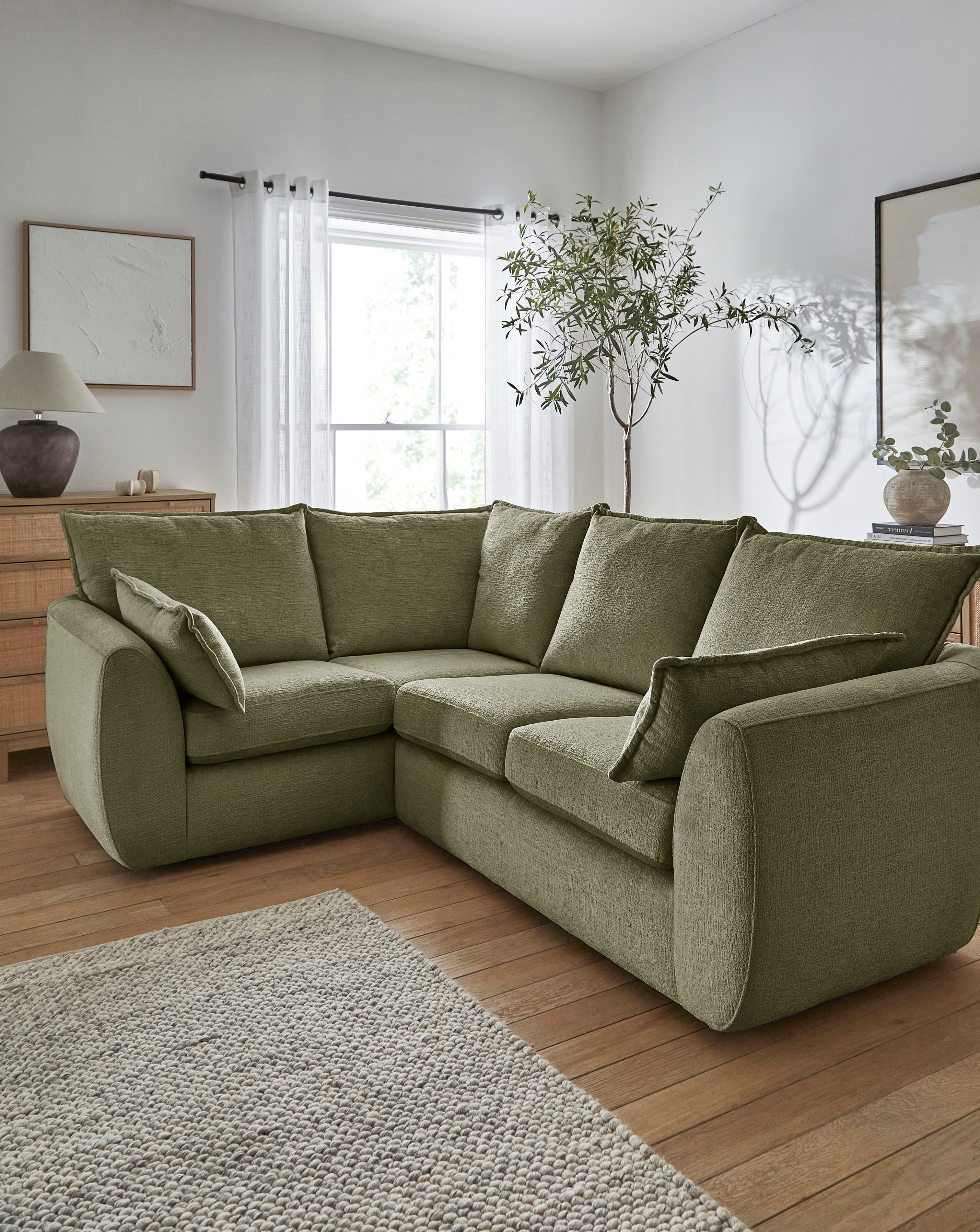 Finch Chenille Left Hand Corner Sofa | JD Williams