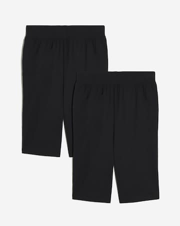 2 Pack Black Cotton Cycling Shorts