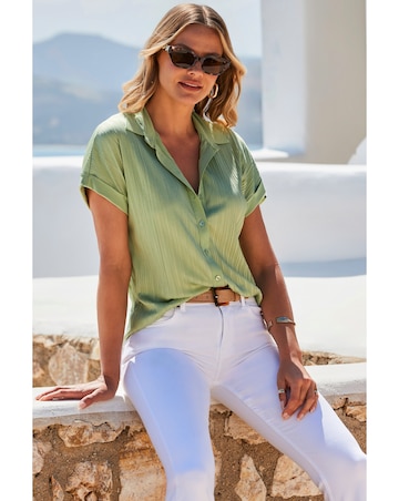 Sosandar Plisse Sleeveless Shirt