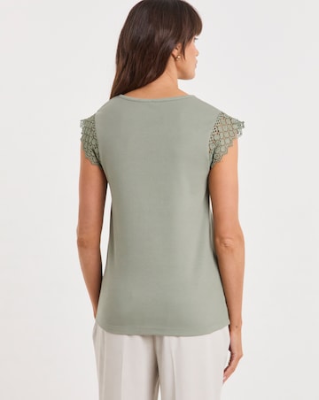 Pure Cotton Lace Insert Vest