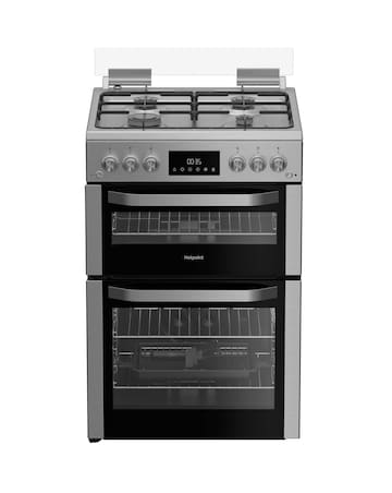 Hotpoint HDG6GDCX 60cm Gas Double Cooker Glass Lid Stainless Steel Installation