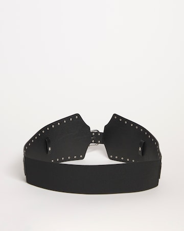 Black Studded Wrap Detail Waist Belt