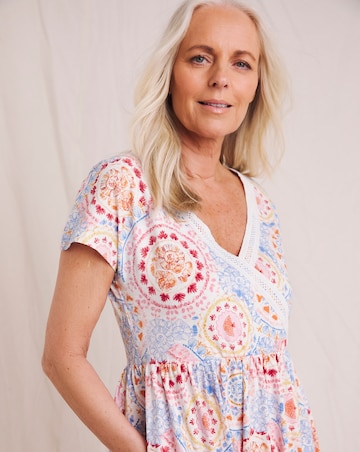 Julipa Border Print Pure Cotton Midi Dress