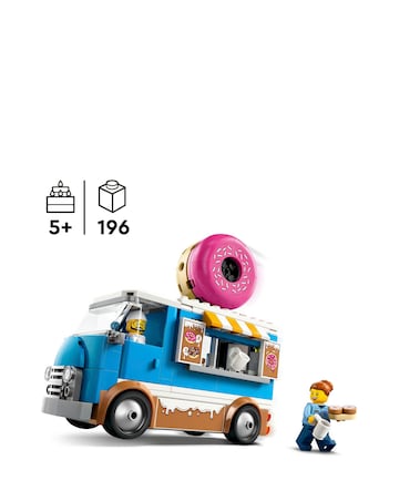 LEGO City Doughnut Truck Toy, Set with 2 Minifigures 60452