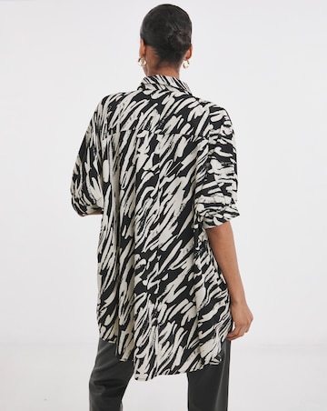 Womens Oversized Blouse - Abstract Zebra