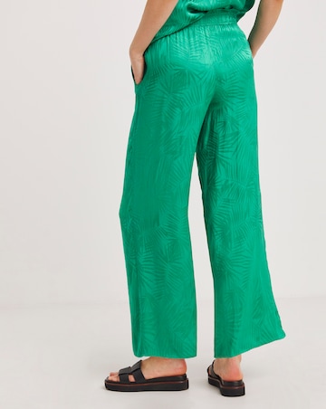 Jacquard Pull On Wide Leg Trousers