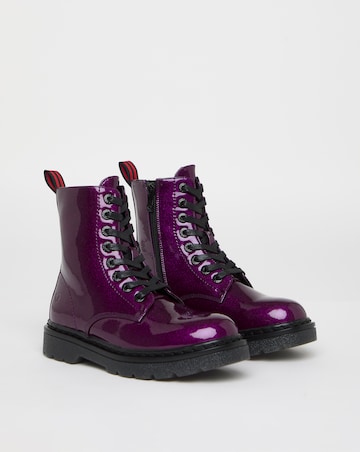 Heavenly Feet Justina Lace Up Chunky Boot Ex Wide Fit