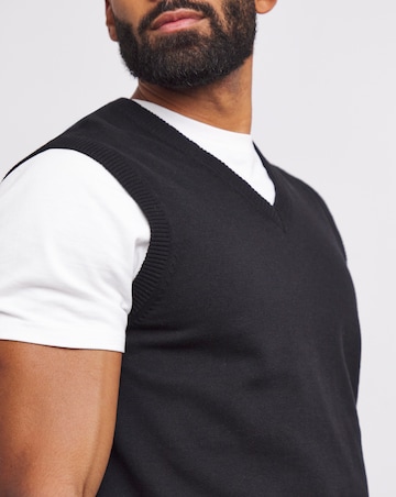 Black Cotton Sweater Vest