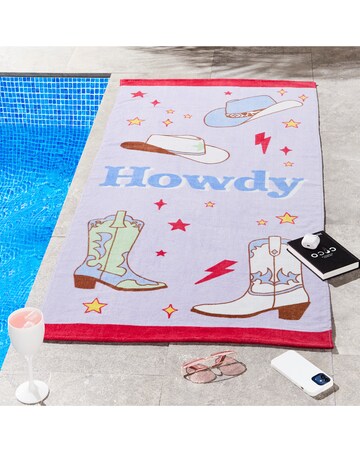 Catherine Lansfield Howdy Cowgirl Beach Towel
