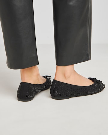 Charlize Embellished Ballerina Shoes Extra Wide EEE Fit Simply Comfort