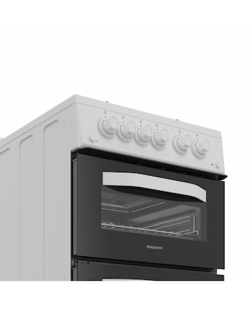 Hotpoint HDG5GCW 50cm Gas Double Cooker - White