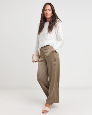 Sequin Boucle Slash Neck Top