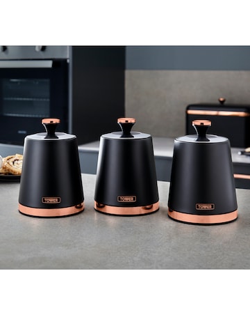 Tower Cavaletto Set of 3 Canisters Black