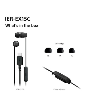 SONY IER-EX15C USB-C Wired Earphones - Black