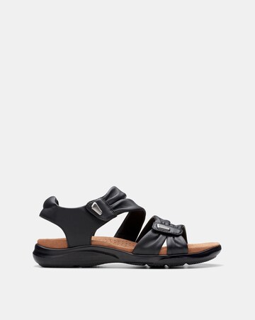 Clarks Black Kitly Ave Touch And Close Sandal -Wide Fit (E)