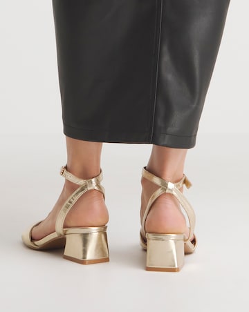 Amber Barely There Low Block Heel Sandals Wide E Fit