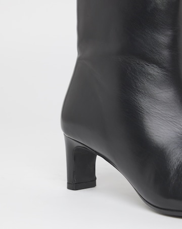 Anthology Mika Leather Kitten Heel Pointed Ankle Boots - Extra Wide Fit (EEE)