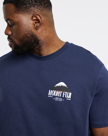 Jack & Jones Mount Fuji Back Graphic T-Shirt - Navy