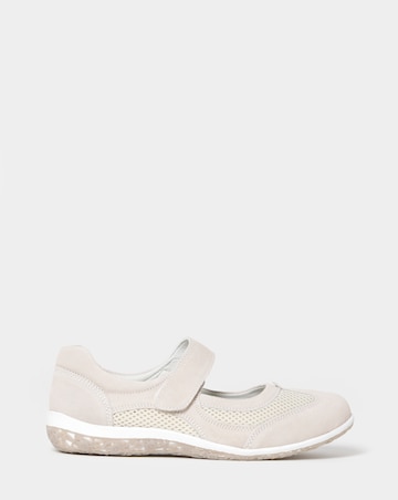 Heavenly Soles Avalon Sporty Mary Jane Suede Trainer - Wide Fit (E)