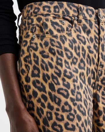 Pure Cotton Leopard Straight Leg Jean