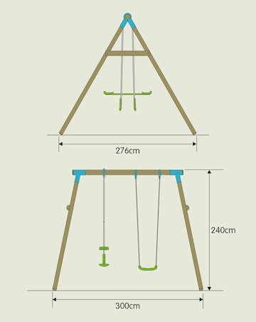 TP Nagano Wooden Double Swing Set