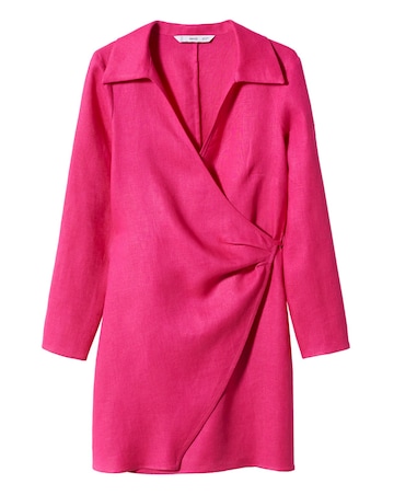 Mango Linen Wrap Dress