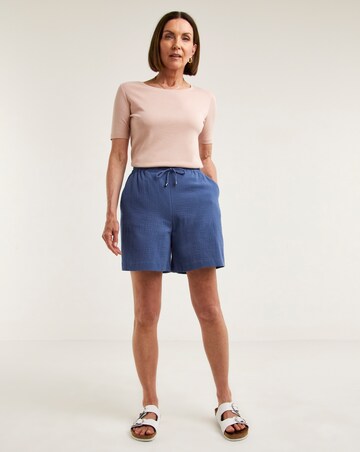 Cheesecloth Tie Waist Shorts