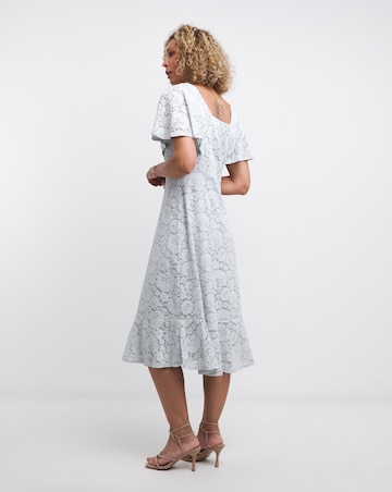 Joanna Hope Silver Lace Midi Dress