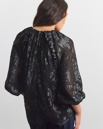 Joanna Hope Long Sleeve Lurex Blouse