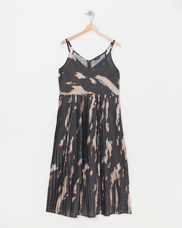 Satin Pleated Cami Dress
