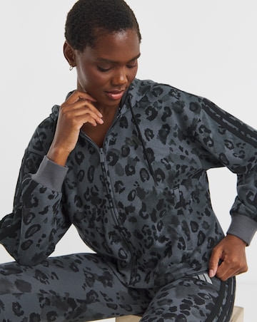 adidas All Over Print Leopard Full Zip Hoodie