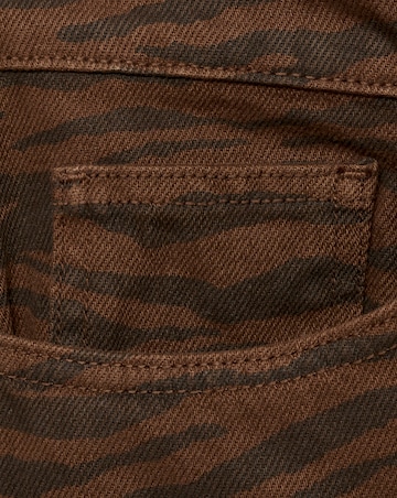 Mango Zebra Print Straight Jeans