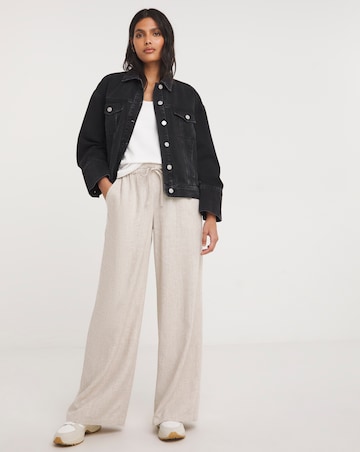 Washed Black Oversized Trucker Denim Jacket