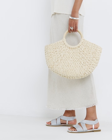 Janna Elasticated Flat Sandals - Wide Fit (E)