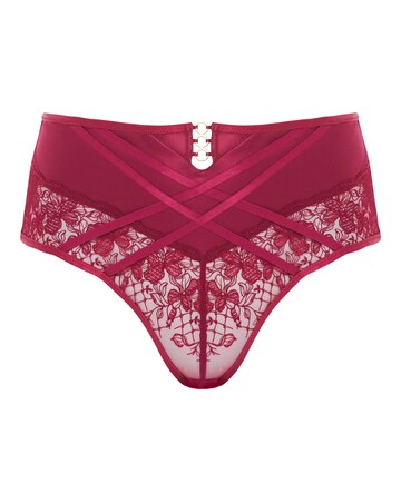 Figleaves Audrey Strapping & Embroidery High Waist High Leg Brief