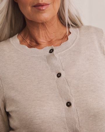 Julipa Scalloped Edge Button Down Cardigan