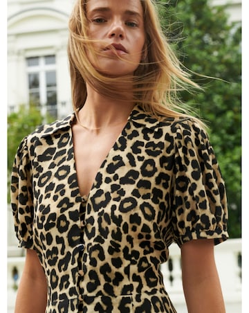 Ro&Zo Leopard Print Shirt Dress
