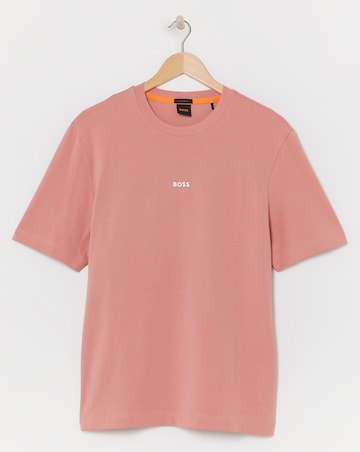 BOSS Short Sleeve Pink Centre Logo T-Shirt