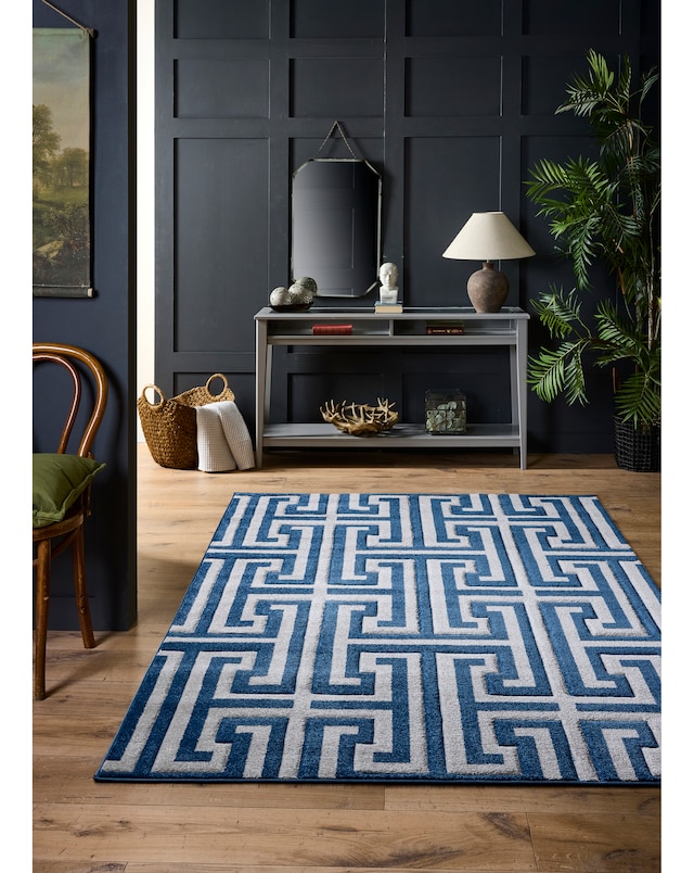 Greek Key Textured Rug