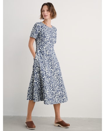 Seasalt Cornwall Fox Path Dress Shadow Blossom Indigo