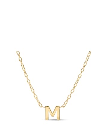9ct Gold 5mm initial necklace 18