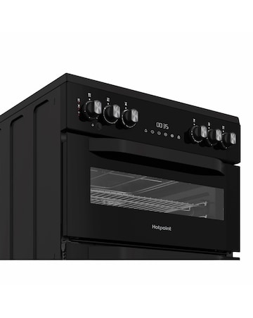 Hotpoint HDE6VDCASB1 60cm Electric Double Cooker with Air Fry - Black