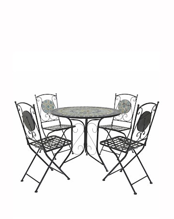 Charles Bentley Mosaic 4 Seater Dining Set - Blue