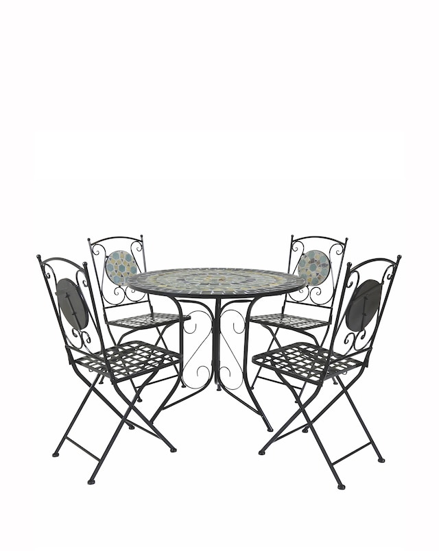 Mosaic 4 Seater Dining Set - Blue