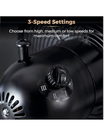 Tower 16 Inch Cavaletto Metal Black and Rose Gold Stand Fan